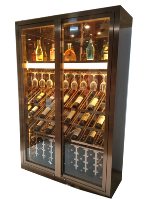 Fashion Private Customized 304 Stainless Steel Wine Cabinets For Villa Clubhouse