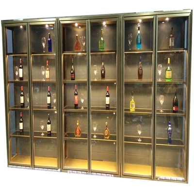 Fashion Private Customized 304 Stainless Steel Wine Cabinets For Villa Clubhouse