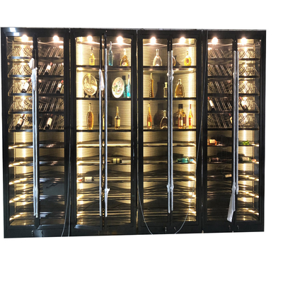 Custom Black Metal Stainless Steel Wine Cabinets Constant Temperature 12 To 18 Celsius