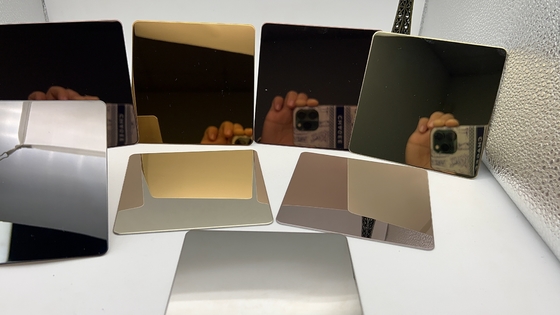 304 Gold Silver Black Brown Colored Customized Finished PVD Coated Stainless Steel Sheets For Interior Decoration