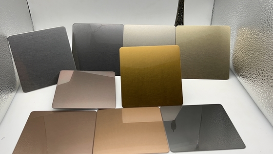 304 Gold Silver Black Brown Colored Customized Finished PVD Coated Stainless Steel Sheets For Interior Decoration