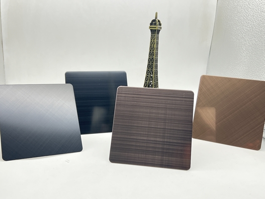 304 Gold Silver Black Brown Colored Customized Finished PVD Coated Stainless Steel Sheets For Interior Decoration