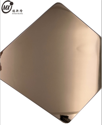 304 Grade PVD Coloured Coated Rose Gold Mirror Stainless Steel Sheets In China Factory
