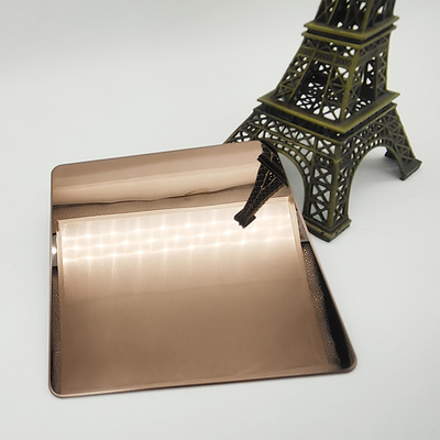 304 Brown Mirror Finished Color PVD Coating Stainless Steel Sheets For Wall honey comb panel