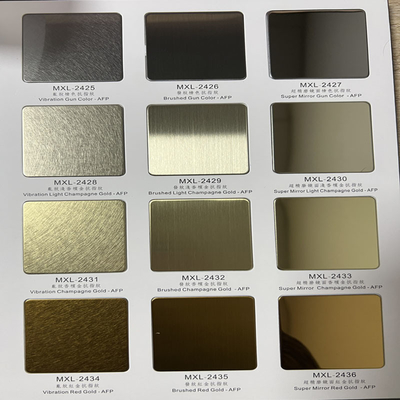 Champaign Gold 201j1j2 Color Stainless Steel Sheets Mirror Finished Inox Sheets PVD Coated For Elevator