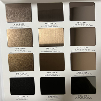 304 Dark Gold Mirror PVD Colored Stainless Steel Sheets For Luxury Display Cabinet
