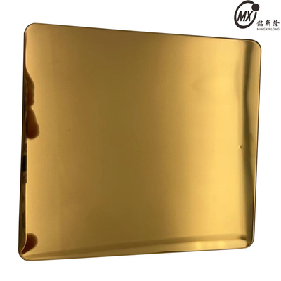 304 Dark Gold Mirror PVD Colored Stainless Steel Sheets For Luxury Display Cabinet