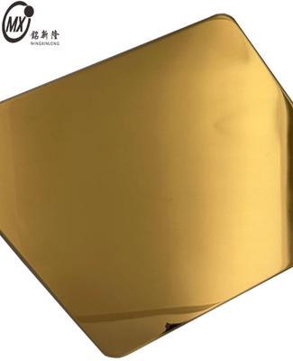 304 Dark Gold Mirror PVD Colored Stainless Steel Sheets For Luxury Display Cabinet