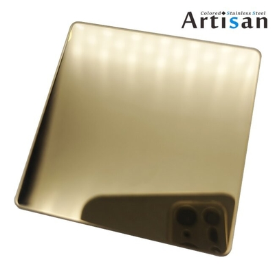 Champaign Gold 201j1j2 Color Stainless Steel Sheets Mirror Finished Inox Sheets PVD Coated For Elevator