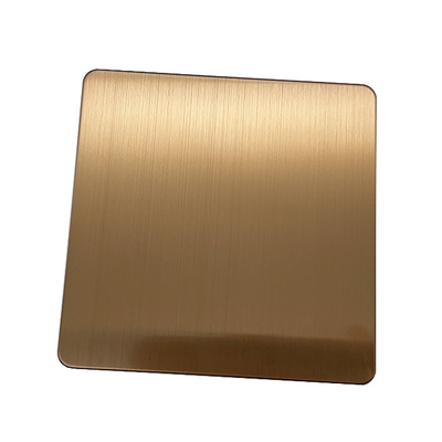 Bronze Color Stainless Steel Sheets 304 Hairline Brushed Surface Inox Sheets PVD Coating For Elevator