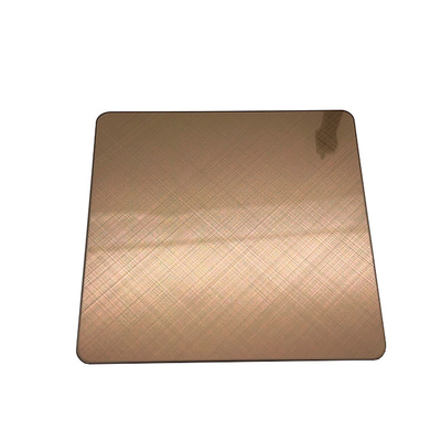 Corss Hairline Stainless Steel Sheet Anti Finger Print Gold Color Size 4ft*8ft Thickness 1mm
