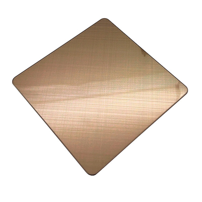 Corss Hairline Stainless Steel Sheet Anti Finger Print Gold Color Size 4ft*8ft Thickness 1mm
