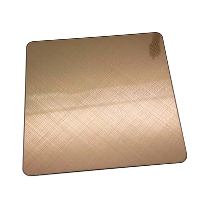 Corss Hairline Stainless Steel Sheet Anti Finger Print Gold Color Size 4ft*8ft Thickness 1mm
