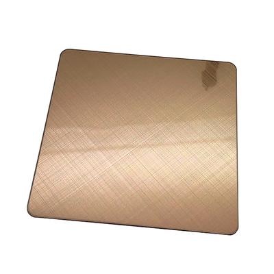 Corss Hairline Stainless Steel Sheet Anti Finger Print Gold Color Size 4ft*8ft Thickness 1mm