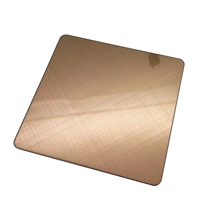 Corss Hairline Stainless Steel Sheet Anti Finger Print Gold Color Size 4ft*8ft Thickness 1mm