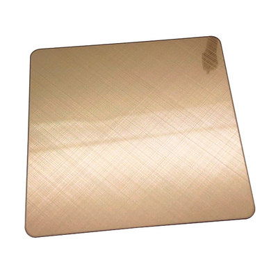 Corss Hairline Stainless Steel Sheet Anti Finger Print Gold Color Size 4ft*8ft Thickness 1mm