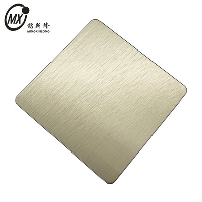 304 Champaign Gold Stainless Steel Sheets Brushed Hairline Finished Color Inox Sheets PVD Coating For Cabinet