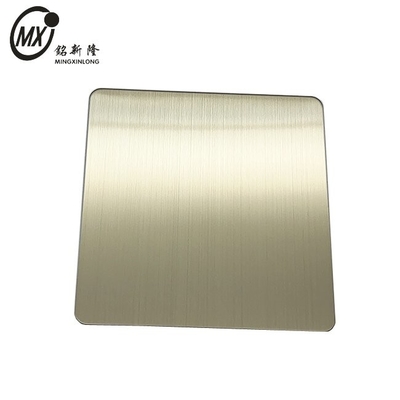 304 Champaign Gold Stainless Steel Sheets Brushed Hairline Finished Color Inox Sheets PVD Coating For Cabinet