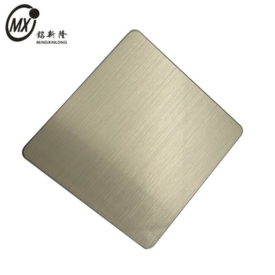 304 Champaign Gold Stainless Steel Sheets Brushed Hairline Finished Color Inox Sheets PVD Coating For Cabinet