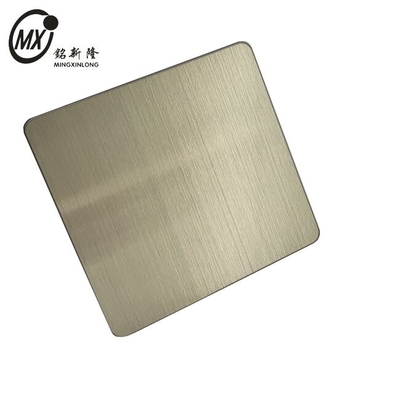 304 Champaign Gold Stainless Steel Sheets Brushed Hairline Finished Color Inox Sheets PVD Coating For Cabinet