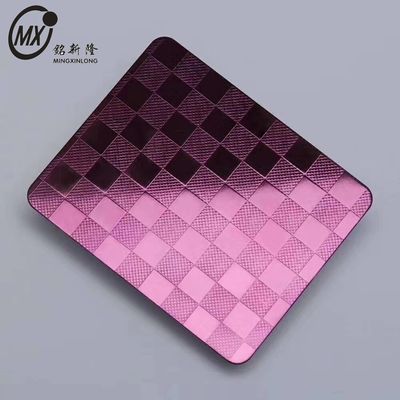 İyi bir fiyat. 304 Renkli Mor Mor Mor Duvar Dahili Tasarımı İçin Paslanmaz Çelik Yaprak Panosu çevrimiçi