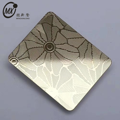 Etching 304 Metal Steel PVD Coated Quadrilateral Different Patterns Stainless Divider 4*10FT