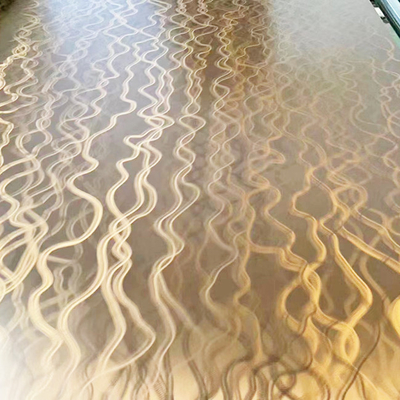 201 304 316 Laser Curved Corrugated Art Custom Brass Color Stainless Steel Sheet
