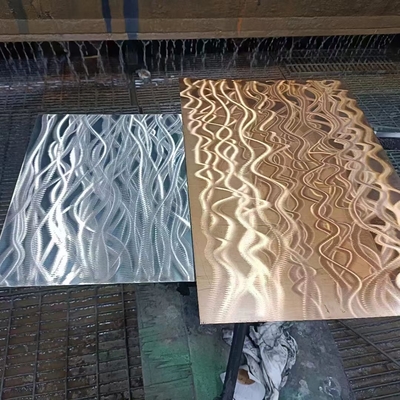 Color 304 Antique Brass Mirror Etching Stainless Steel Sheet For Wall Panel