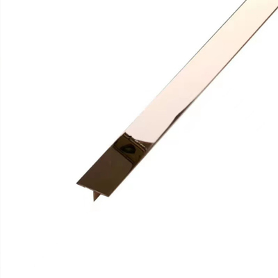304 8K Gold Mirror Polished Shiny Color Stainless Steel Trim 201 T-Shape Stainless Steel Tile Edge Trim For Hotel