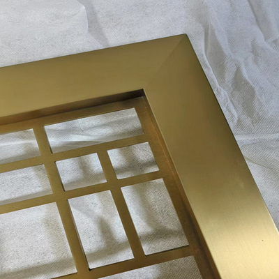 Champagne Gold Laser Grid Decorative Modern Privacy Metal Screen Partition & Room Divider