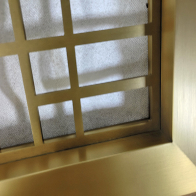 Champagne Gold Laser Grid Decorative Modern Privacy Metal Screen Partition & Room Divider
