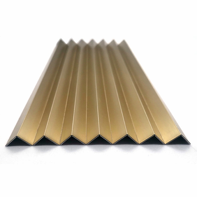 304 Custom Rose Gold Bronze Color Vibration Brushed Finishing Surface 316L Stainless Steel Tile Trim For Wall Cladding Interior Decoration