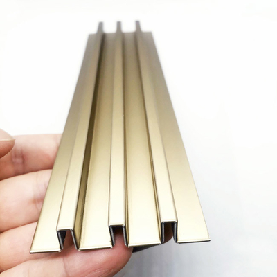 304 Custom Beadblasting Champaign Gold Color Mirror Brushed Stainless Steel Trim For Elevator Wall
