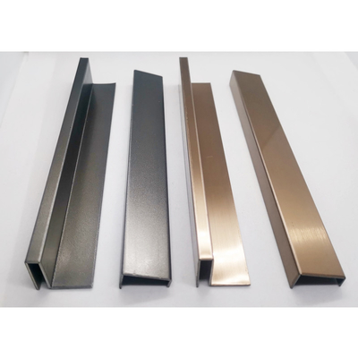 Multiple Shapes Stainless Steel Tile Edge Trim Corner Strip Profile Modern Style Metal Corner Profiles