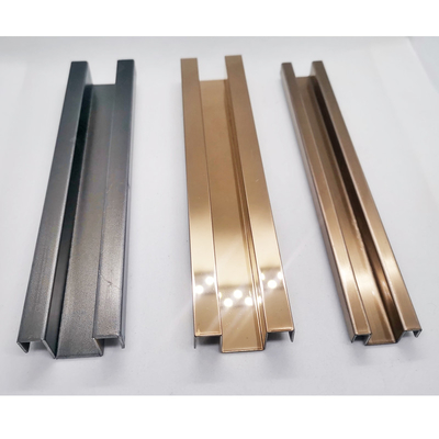 Multiple Shapes Stainless Steel Tile Edge Trim Corner Strip Profile Modern Style Metal Corner Profiles