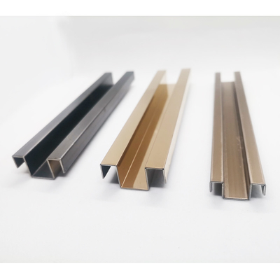 Multiple Shapes Stainless Steel Tile Edge Trim Corner Strip Profile Modern Style Metal Corner Profiles