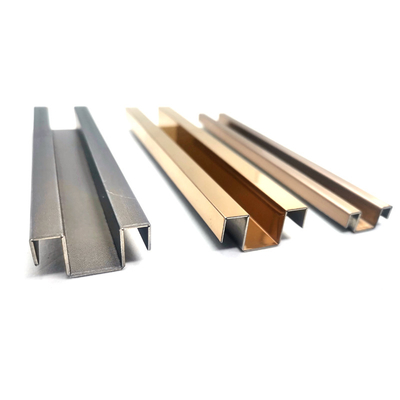 Multiple Shapes Stainless Steel Tile Edge Trim Corner Strip Profile Modern Style Metal Corner Profiles