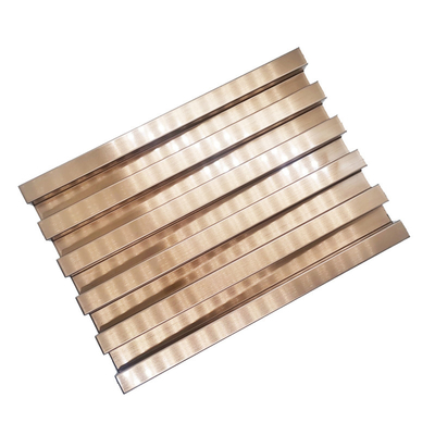 304 Custom Rose Gold Bronze Color Vibration Brushed Finishing Surface 316L Stainless Steel Tile Trim For Wall Cladding Interior Decoration