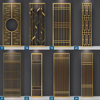 0.5mm Thick Mirror Patterns Gold Etched Stainless Steel Sheet Partition Divider