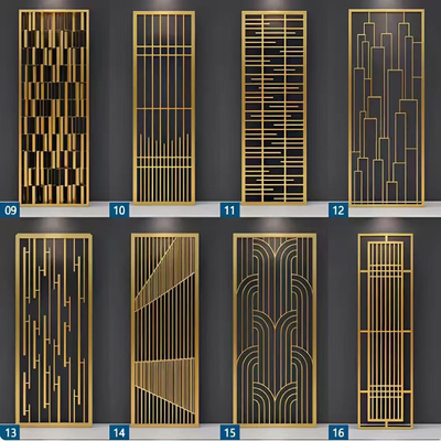 0.5mm Thick Mirror Patterns Gold Etched Stainless Steel Sheet Partition Divider