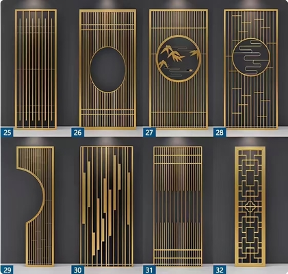 Customized Design 304 Metal Stainless Steel Living Room Entrance Foyer Screen Partition For Decoration