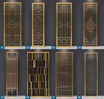 0.5mm Thick Mirror Patterns Gold Etched Stainless Steel Sheet Partition Divider