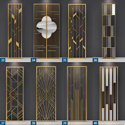 0.5mm Thick Mirror Patterns Gold Etched Stainless Steel Sheet Partition Divider