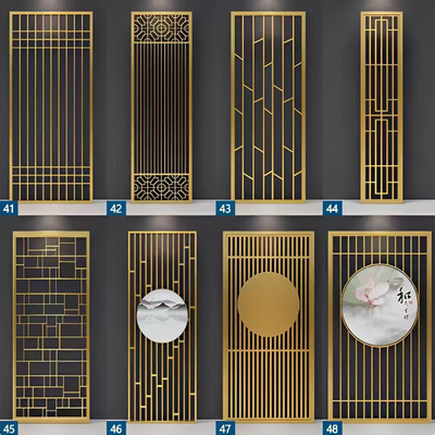 0.5mm Thick Mirror Patterns Gold Etched Stainless Steel Sheet Partition Divider