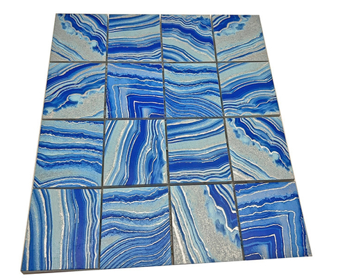 Modern Bule Wave New Style Metal Stainless Steel Decoration Mosaic Tile For Balcony Floor For Living Room Application