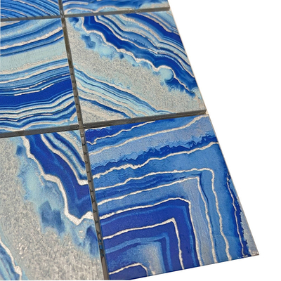 Modern Bule Wave New Style Metal Stainless Steel Decoration Mosaic Tile For Balcony Floor For Living Room Application