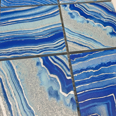 Modern Bule Wave New Style Metal Stainless Steel Decoration Mosaic Tile For Balcony Floor For Living Room Application