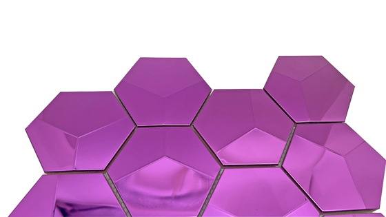 Hexagon Shape Mosaic Tiles Violet  Color Wall Kitchen Backsplash Stainless Steel Metal Mosaic Tiles