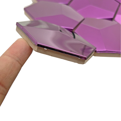 Hexagon Shape Mosaic Tiles Violet  Color Wall Kitchen Backsplash Stainless Steel Metal Mosaic Tiles