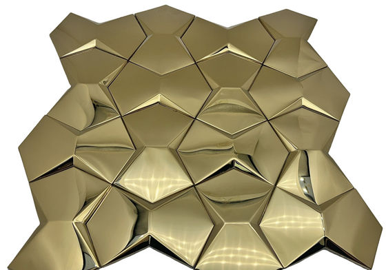 İyi bir fiyat. 3D Üç Boyutlu Metal Paslanmaz Çelik Mozaik Kelepçesi KTV Kulüp Bar Giriş TV Arkaplan Duvar Konveks çevrimiçi